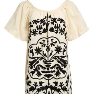 Free People Fiona Embroidered Minidress In Ivory Combo